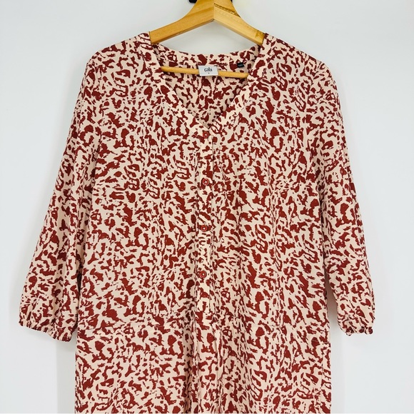 Cabi Natural Rust Button Front Sienna Tie Waist Tunic Dress S - Picture 5 of 10